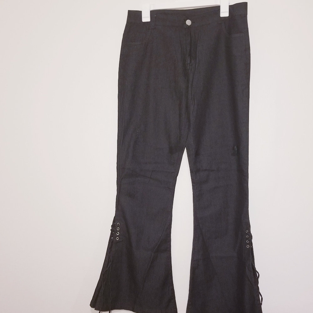 Dark Wash Denim Flare Pants